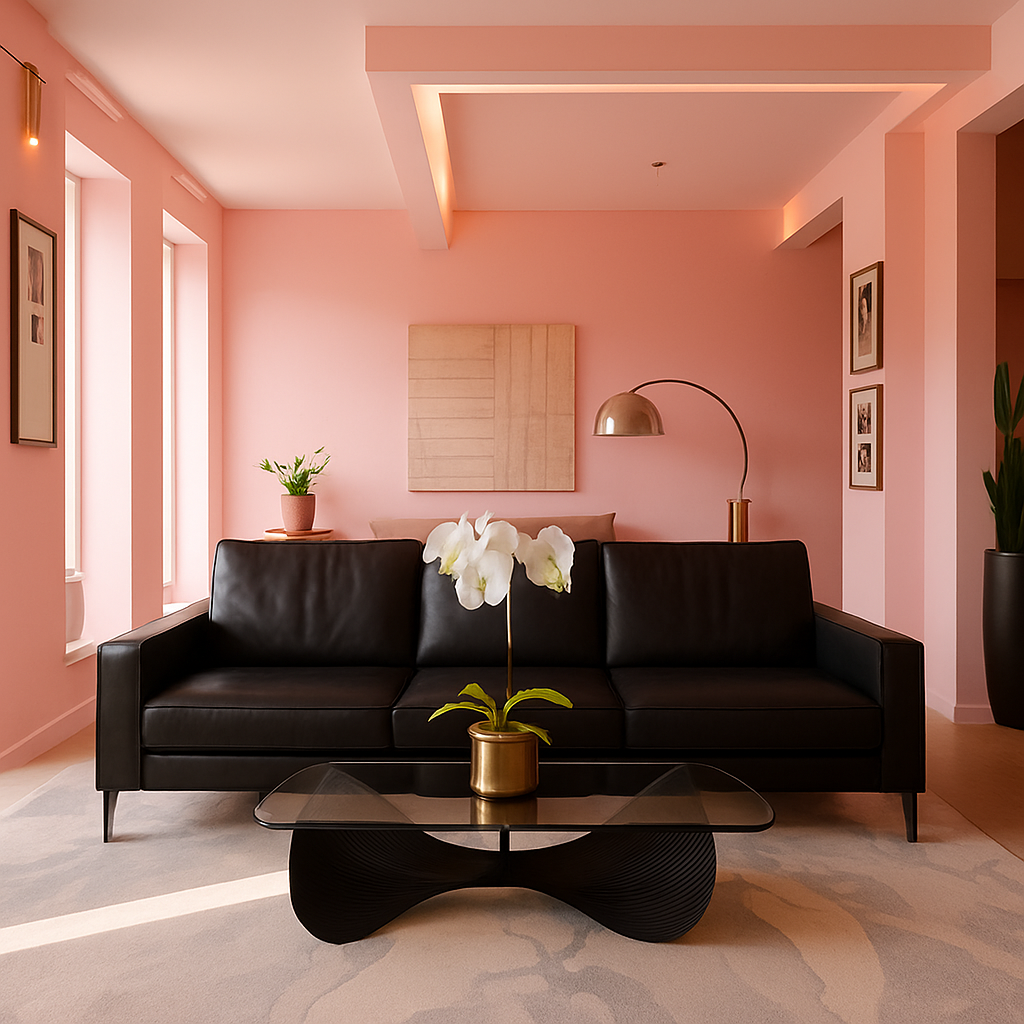 After - Add pink walls and warm ambient lighting