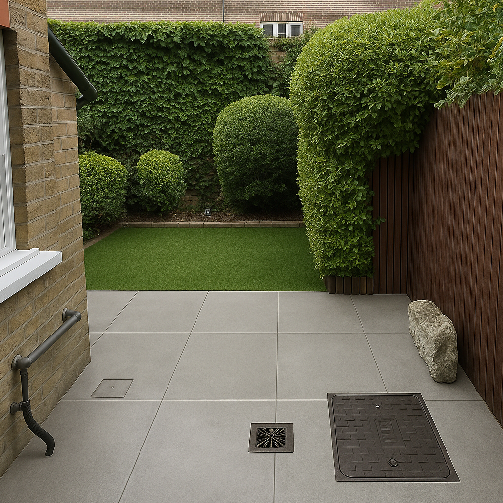 After - Replace old patio tiles with large modern slabs